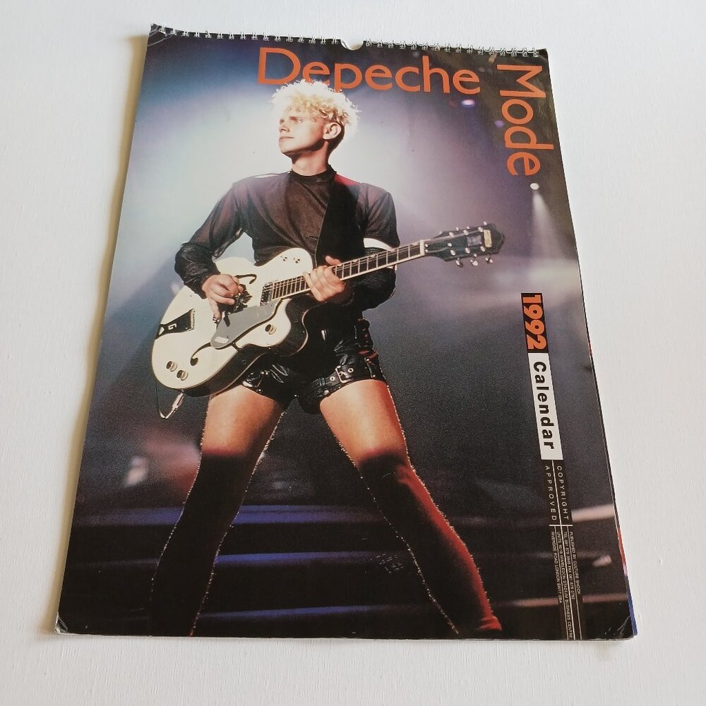 Vintage DEPECHE MODE Group Large 12 Color Photo Picture Poster Calendar 1992
